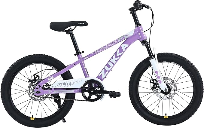 ZUKKA Kids Bike 20/24 Inch Mountain Bike Dual Disc Brake Suspension Fork Single Speed for Ages 7-12 Boys and Girls Youth Bicycle, Multiple Colors