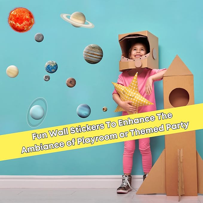 Space Balls Flashcards & Wall Stickers, Planet Toys For Kid 8-10, Outer Space Toys For Kids 3-5, Planets for Kids Solar System Toy 5-7, Solar System Model, Toddler Planet Gifts, Astronomy Decor, Earth