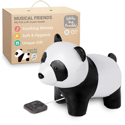 Little Big Friends Musical Baby Toy – Soft Plush Pull-String Cord Classical Toy for Baby & Toddlers | Soothing Stuffed Cuddly Animal Gift | Luca The Panda