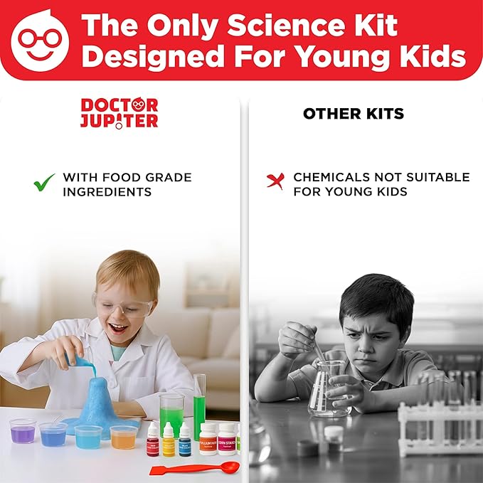Doctor Jupiter My First Science Kit for Kids Ages 4-5-6-7-8 | Christmas, Birthday Gift Ideas for 4+ Year Old Boys & Girls | Toy Stem Kit with 100+ Experiments | Learning & Educational Projects