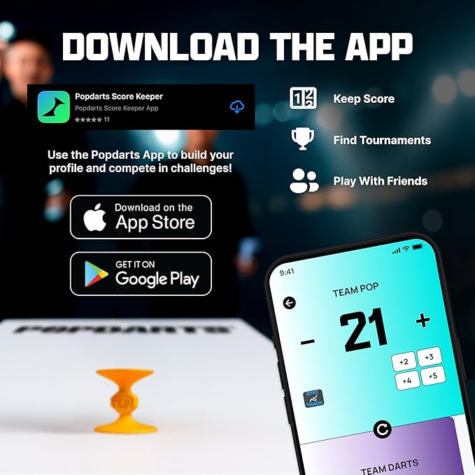 Popdarts PRO Pack Game Set (Wigglenobber Target Marker) - Indoor, Outdoor Suction Cup Throwing Game - Competition with a POP