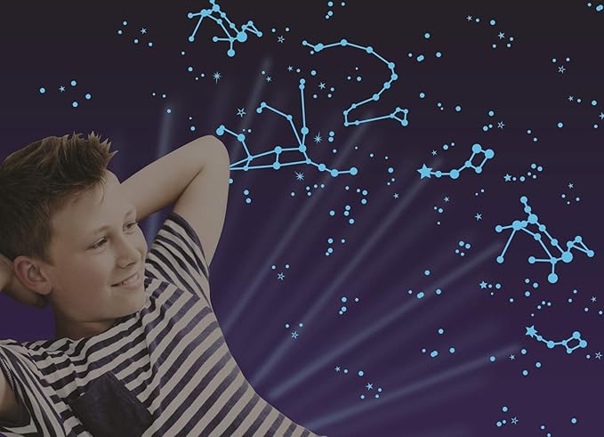 LEXiBOOK, 2-in-1 Constellations and Images Planetarium Projector, 24 Images to Discover Space, 2 Constellation Domes, STEM, White/Blue, NLJ180