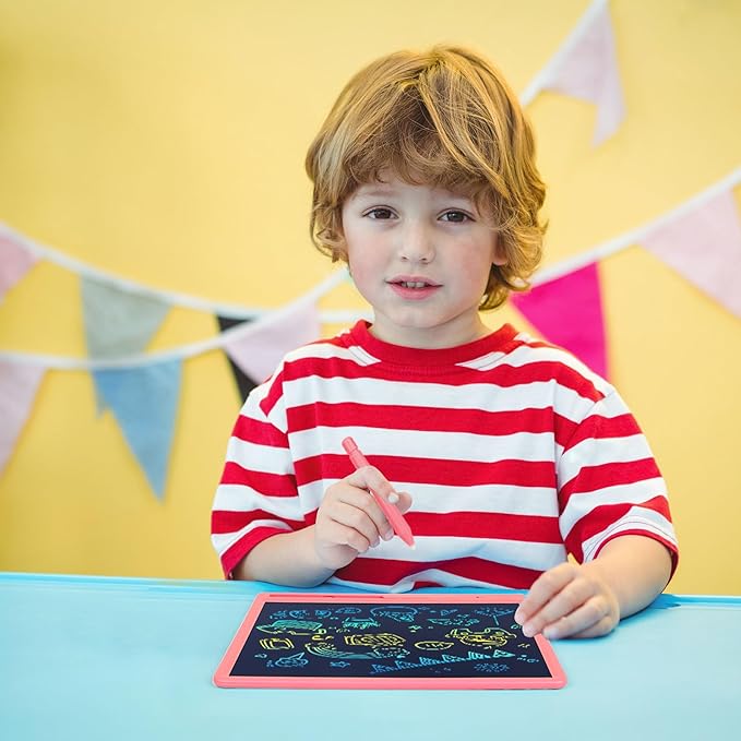 LCD Writing Tablet for Kids, 15 Inch Colorful Drawing Doodle Board, Learning Educational Drawing Pad Toys for Kids, Christmas Birthday Gift for 3 4 5 6 7 8 9 Year Old Girls Boy