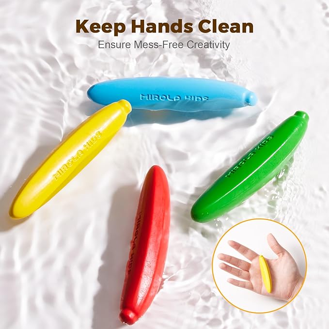 100% Pure Beeswax Crayon for Toddlers 1-3,12 Colors Non-Toxic Crayons with 108 Free Coloring Books PDF Pages, Safe Coloring Gifts for Babies and Toddlers, Mess Free Crayons Art Supplies