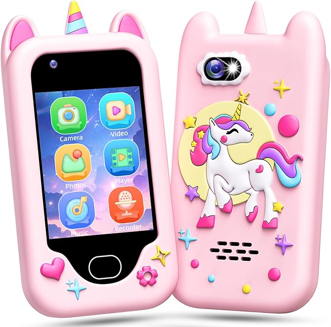 Lapare Kids Smart Phone Toy for Girls, 2.8" Touchscreen Cell Phone Learning Toy with Dual Camera, Game, Music Player and More, Perfect Christmas Birthday Gifts for Girls 3-10 Year Old (32GB)