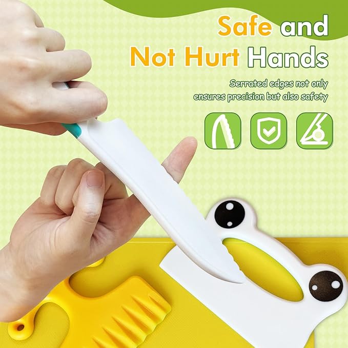 Chanking 17 Pieces Kids Knife Set for Real Cooking Child-Friendly Plastic Chef Tools, Montessori Kitchen Toys, Gifts for Boys and Girls Ages 4+