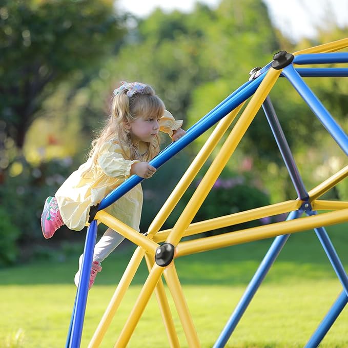 Zupapa Experience Ultimate Fun with The 2025 Upgraded Decagonal Geo Dome Climber - Supports 1000LBS Outdoor Playset and Easy Assembly Play Equipment for Kids (Blue, 9FT)
