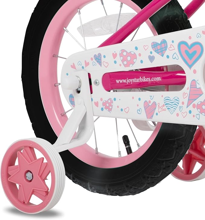 JOYSTAR Angel Girls Bike for Toddlers and Kids Ages 2-13 Years Old, 12 14 16 18 20 Inch Kids Bike with Training Wheels & Basket, 20 24 Inch Girls Bicycle with Handbrake & Kickstand