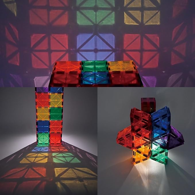 CuteTiger Magnetic Tiles, 64PCS Magnet Building Toys, Magnetic Building Set, Stacking Blocks, Perfect STEM Toys Gift for Kids Boys and Girls