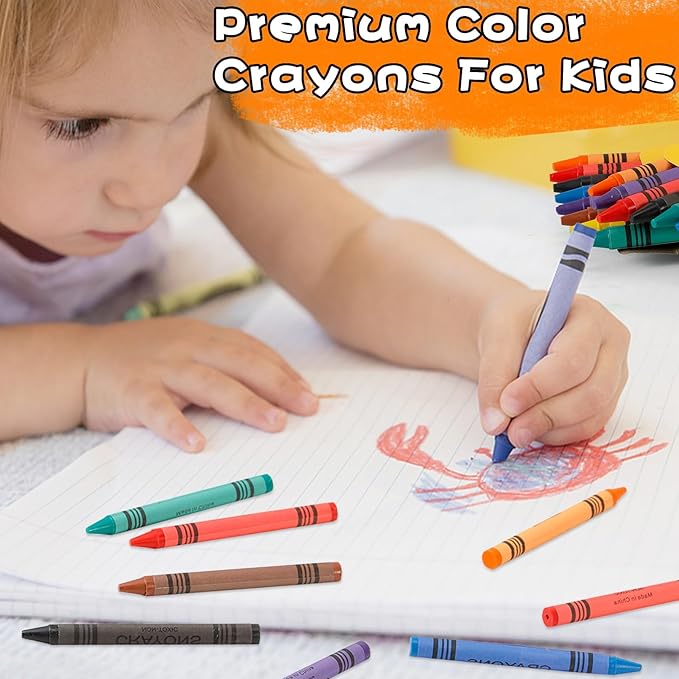100 Sets Crayons Bulk,8 Assorted Colors Bulk Crayons,Crayon Party Favors for Parties, Restaurants, Family, School Supplies,Classrooms(100 Sets of 8-Packs in a Box (800 total bulk Crayon)