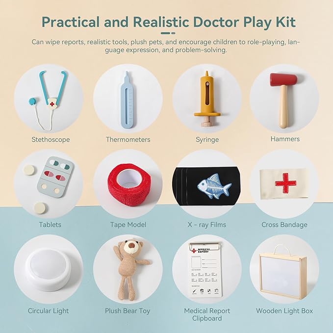 Kids Vet Doctor Kit & STEM Toy | Learn Animal Anatomy with Stethoscope, Organ/Muscle Models, X-Ray Cards | Interactive Pretend Play for Boys & Girls