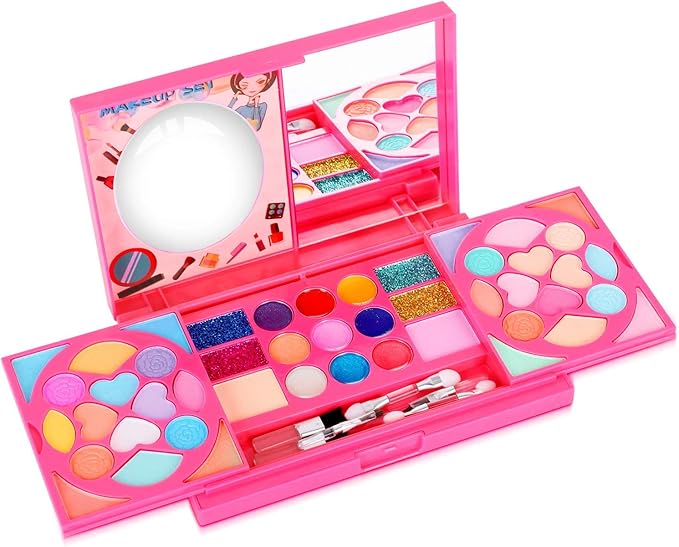 Kids Makeup Kit for Girl, Washable Real Safe & Non-Toxic Makeup Set, Princess Toys for 3-6 Year Old Kids Girl Toys Christmas & Birthday Gift