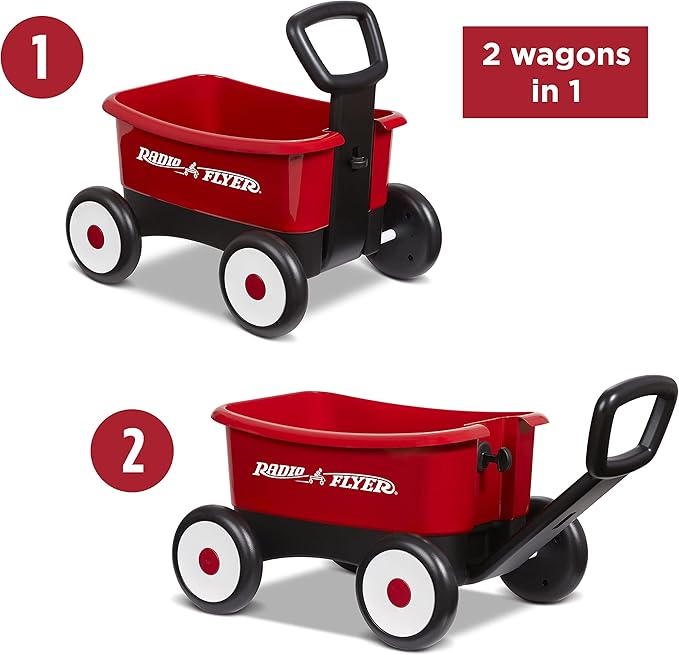 Radio Flyer My First Wagon, Push and Pull Toy Cart for Toddlers 1-4, Provides Walking Balance and Confidence