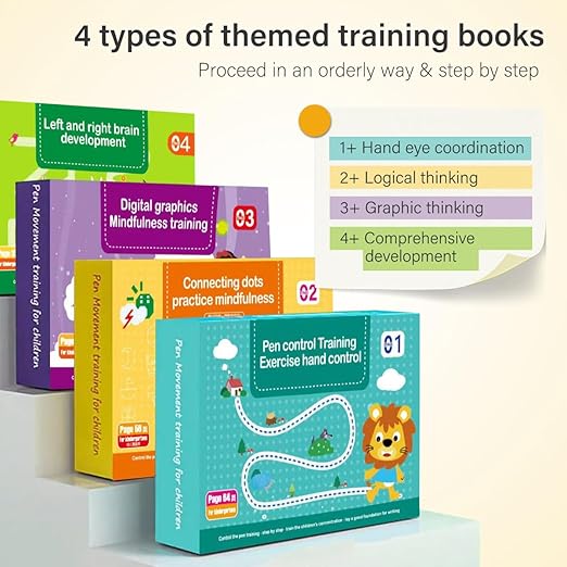 Scribble Smart Workbook,Drawing and Numbers Tracing Books for Kids,Wipe Clean,Practice Copybook, Reusable Practice Book for Preschool Age 3-8, Magic Copybook (New Edition-Panchromatic)