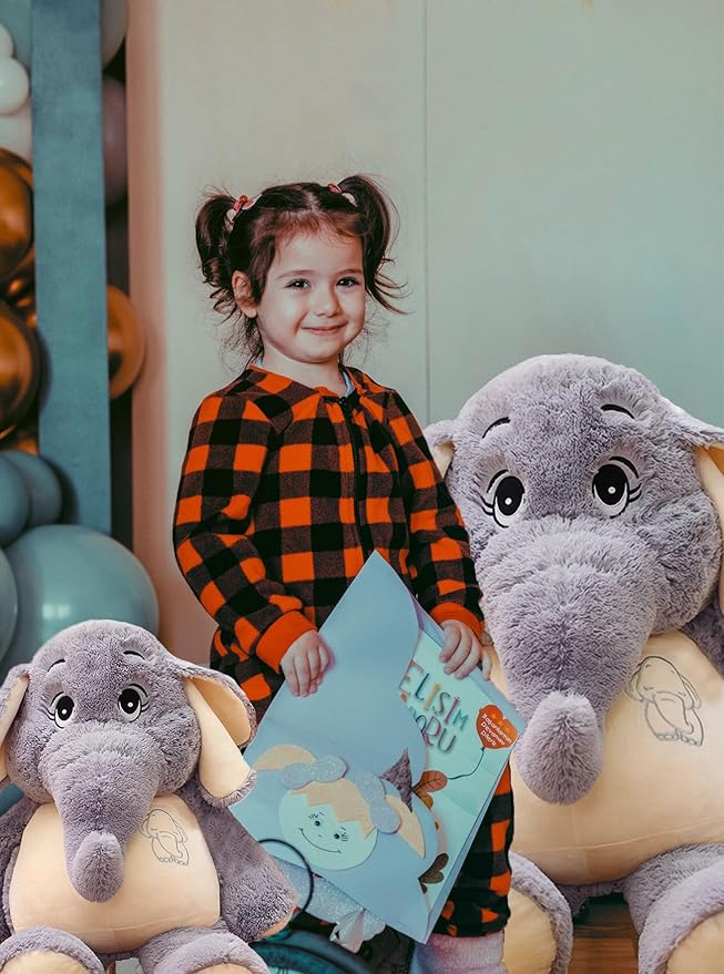 Giant Elephant Stuffed Animal 39'', Large Plush Toy, Soft Huggable Cute Elephant Plush for Girls, Boys, Kids, Babies - Gifts for Birthday, Mother's Day, Christmas