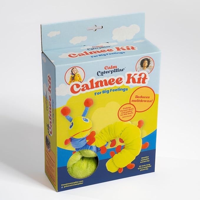 Calmee The Caterpillar Weighted Sensory Plush Toy for Kids, Breathing Exercise and Mindfulness Tool for Focus and Emotional Regulation, SEL Classroom or Home Toy, Soft and Washable – MESH Accredited