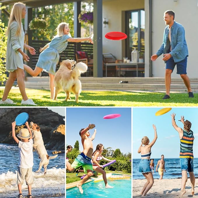 Sand Beach Toys Jumbo Thick 8" Flying Disc Toys For Kids Adults, Sport Yard Disc Game For Outdoor Beach Backyard, Lawn, Park Flying Ring Boys Girls Toss and Catch Game Party Favors Supplies(8 PACK)