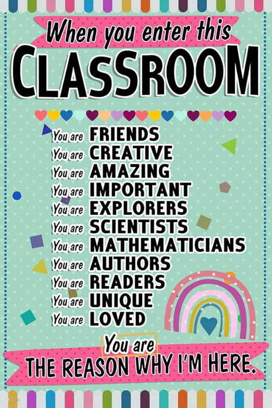 When You Enter This Classroom Poster For Affirmation Station Empowerment Wall Decor Must Haves Door Decorations Welcome Positive Poster Oh Happy Day Theme Cool Wall Art Print Poster 12x18