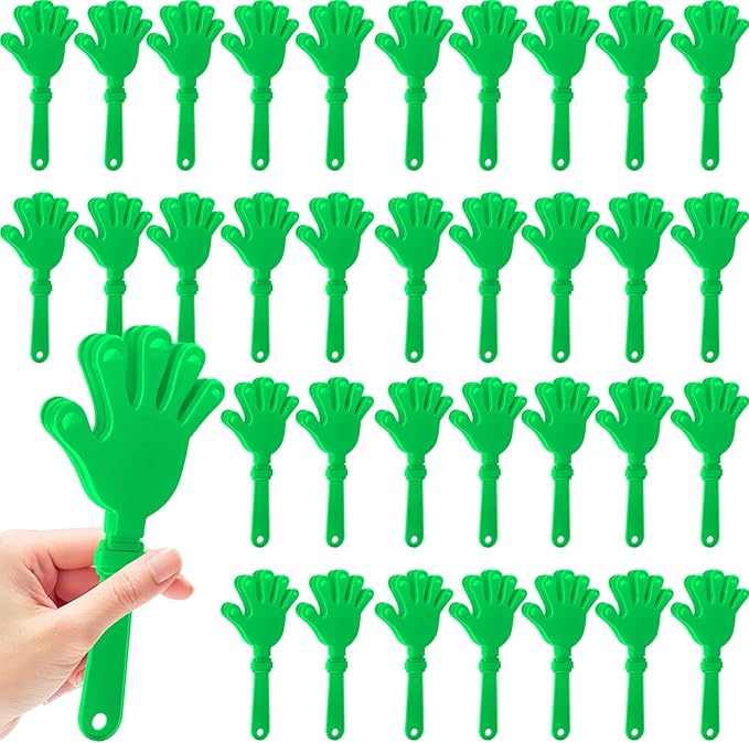 36 Pcs Hand Clappers Noisemakers 7.5 Inch Clappers Noisemakers Plastic Hand Clappers for Birthdays Game Football Sporting Events Cheers Supplies Dance Basketball Football Noisemakers（Green）