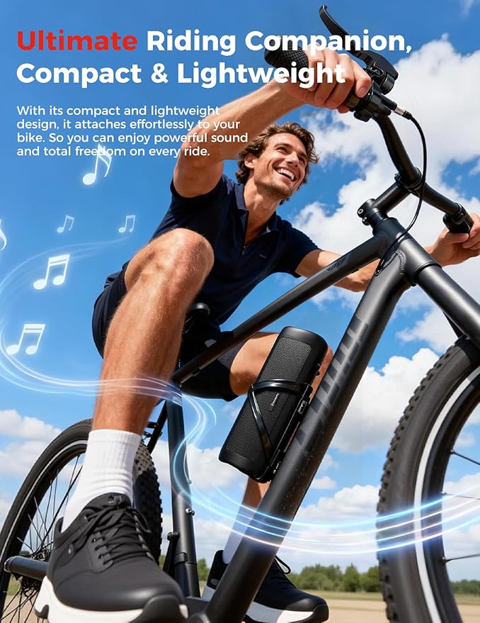 Bluetooth Speaker Gifts for Men: Portable Wireless, IPX5 Waterproof, White Elephant Gifts for Adults, Stocking Stuffers for Teens Boy Girl, Up to 20H Playtime, TWS Pair, for Home/Party/Outdoor (Black)