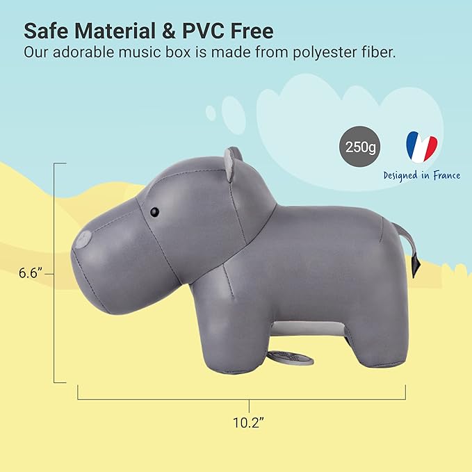 Little Big Friends Musical Baby Toy – Soft Plush Pull-String Cord Classical Toy for Baby & Toddlers | Soothing Stuffed Cuddly Animal Gift | Sam The Hippopotamus