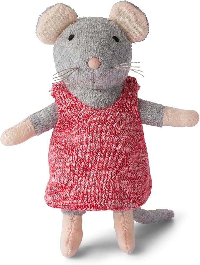 Mini Bedroom to Go + Julia Plush 11cm – Easy Complete DIY Dollhouse in Suitcase | Wooden Furniture, Bedding & Decoration Sheets | 1:12 Scale | Sam & Julia's Mouse Mansion