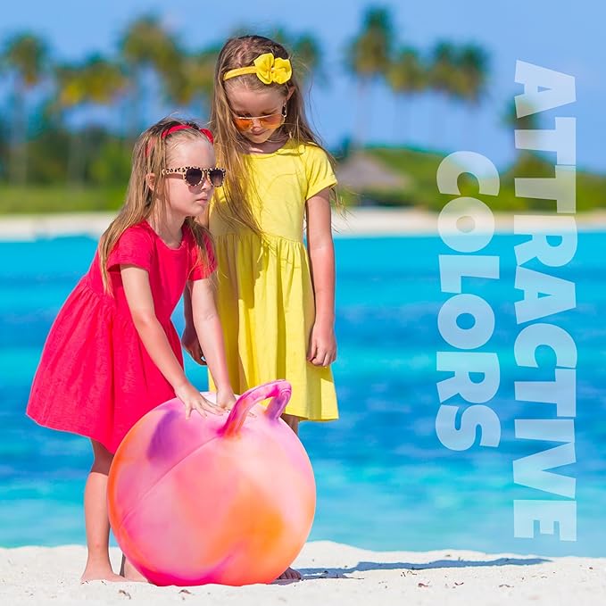 ZOOJOY Hopper Ball for Kids Aged 3-8, 18In Bouncy Balls with Handle, Orange Clouds Hoppity Hop Ball for Indoor Outdoor Active Play, Inflatable Christmas Jumping Hopping Toys for Boys Girls Gifts