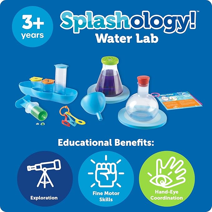Learning Resources Splashology! Water Lab Science Kit, STEM Playtime, Water Activities, 19 Pieces, Ages 3+