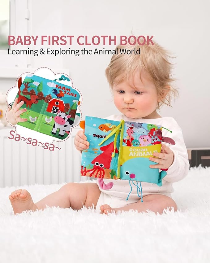 dearlomum Baby Play Mat Baby Gym,Funny Play Piano Tummy Time Baby Activity Mat with 5 Infant Sensory Baby Toys & 2 Baby Book Toys, Boy & Girl Gifts for Newborn 0 to 3 6 9 12 Months(Pink)