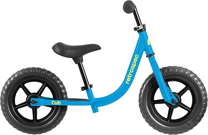 Retrospec Cub Toddler Balance Bike for Ages 18 Months - 3 Years - 12in No-Pedal Beginner Bicycle with Adjustable Seat, Puncture-Proof Tires & Safe Low Frame Design