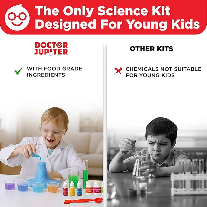 Doctor Jupiter My First Science Kit for Kids Ages 4-5-6-7-8 | Christmas, Birthday Gift Ideas for 4+ Year Old Boys & Girls | Toy Stem Kit with 50+ Experiments | Learning & Educational Projects
