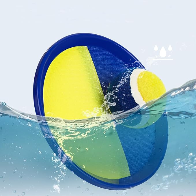Ball Catch Paddle Set Games - Upgraded Version Beach Toys Pool Backyard Camping,Outdoor Game,Toss Catch for Ages 3 4 5 6 7 8-12,Kids Family Games Gifts (4 Rackets 4Balls)