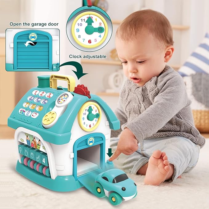 Toys for 1 Year Old Boys Gifts, 8 in 1 Functional Musical House Educational Baby Toys 12-18 Months Montessori Toy for One Year Old Boy Birthday Gifts
