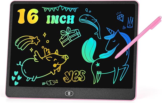 LCD Writing Tablet, 16 Inch Colorful Doodle Board Drawing Tablets for Kids, Toddler Educational Learning Toys for 3 4 5 6 7 8 Year Old Boys Girls Birthday Christmas Gift