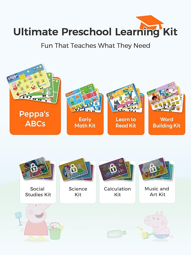 Think Academy Interactive Electronic Learning Pad - Learn-to-Read System with Sound Pages, Card-Insert for Alphabet, Words, Numbers, Music, Learning Activities for Kids 3 4 5 6 7 8 Years Old