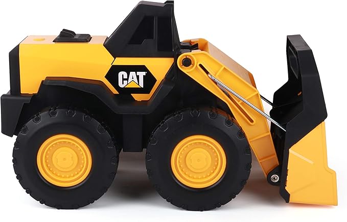 Cat Construction Toys, Steel Wheel Loader 16” - Real Steel Body, Working Arm & Bucket, Oversize All-Terrain Wheels, Heavy-Duty Construction Vehicle for Indoor/Outdoor Play, Kids Ages 3 +