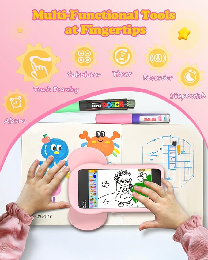 MOMILLA Kids Toys Smart Phone, 3.97" Touchscreen Toddlers Kids Smart Phone, Birthday Gifts for Girls Age 3 4 5 6 7 8 9 10 Year Old, Learning Toys Play Cell Phone with Front Camera, Games