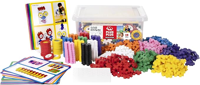 PLUS PLUS - Learn to Build Big Activity Tub, 410 Pieces - Interlocking Building Stem Toy, Large Puzzle Blocks for Toddlers and Preschool