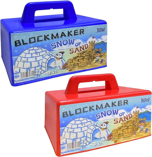 JEEFUD Snow Block Maker, Sand Castle Mold, Beach Snow Building Kit Toys for Kids, Winter Outdoor Toys 2 Pack (Blue&Red)