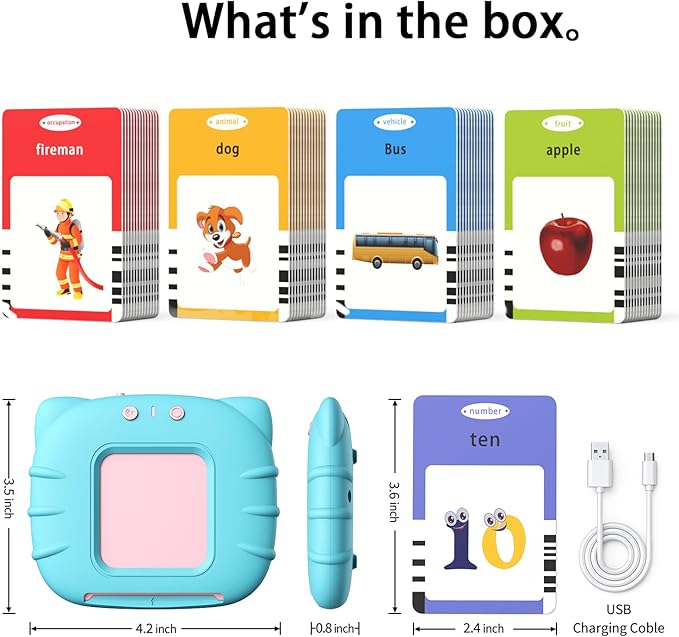 Kidzdo Pocket Speech Therapy Toys for Toddler - 254 Sight Words Talking Flash Cards with Music, Montessori Toys, Learning Educational Teaching Gifts for Ages 2 3 4 5 Years Old Boys and Girls