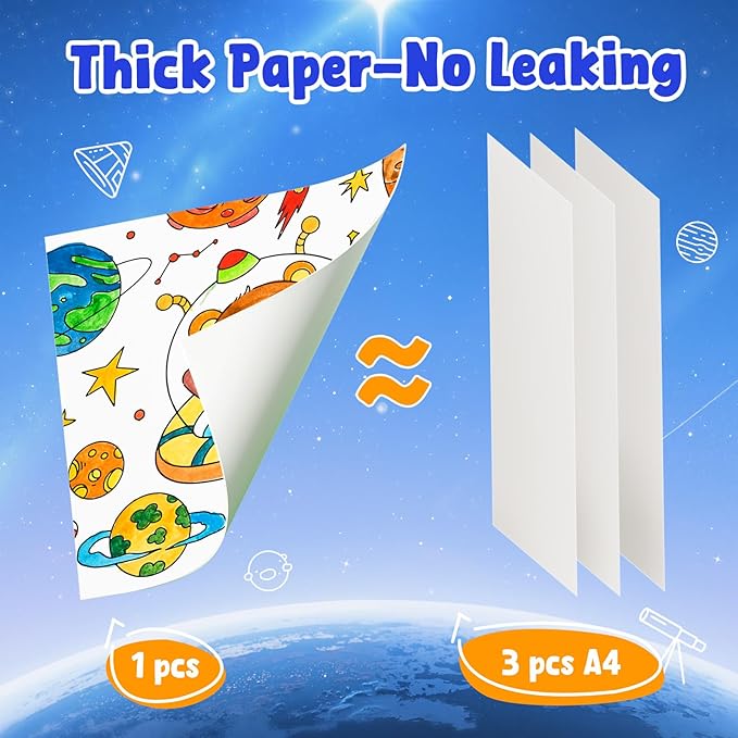 JoyCat Paint with Water Coloring Books for Toddlers, Watercolor Painting Sets for Kids Ages 3-5 4-8, Arts and Crafts Drawing Activities Toy Birthday Gift for Boys Girls (Space)