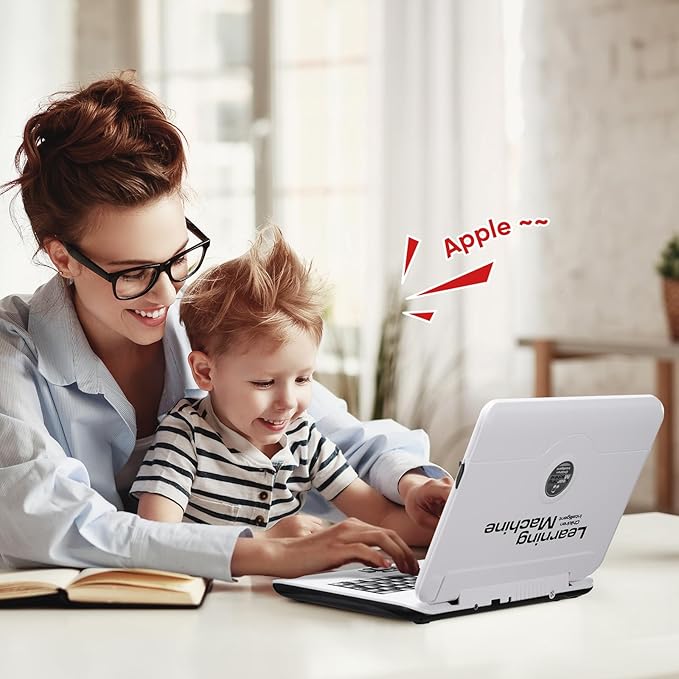 LESHITIAN Kids Laptop - 80 Learning Modes to Learn Alphabet, Words, Mathematics, Play Games and Music - Toy for Children Ages 5+