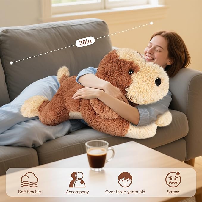 Big Dog Stuffed Animal 30", Jumbo Soft Giant Stuffed Animal Puppy, Giant Plush Toys for Stress Relief & Sleep Aid, Huge Cuddly Golden Retriever Cute Plushies Dog Gifts for Kids Adults