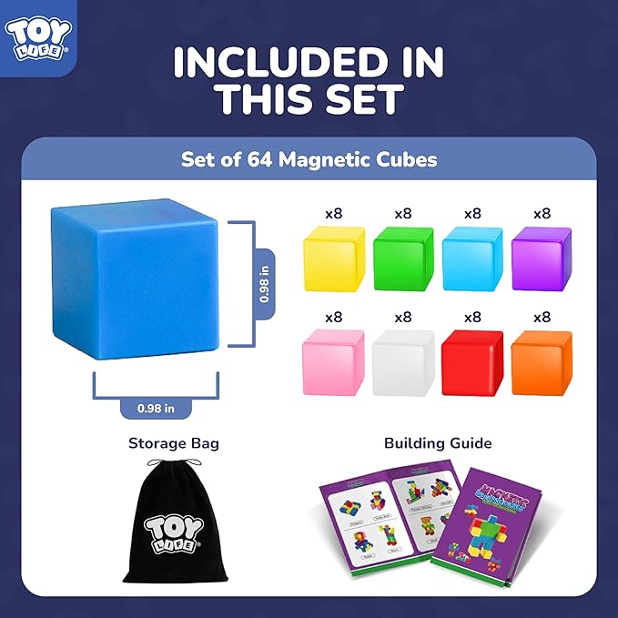 64PCS Magnetic Blocks, Magnetic Building Blocks for Kids Ages 3 4 5 6 Year Old, Magnet Cubes, Autism Montessori Toys, Preschool STEM Educational Sensory Magnet Toys Gifts for Kids 3-5 4-8