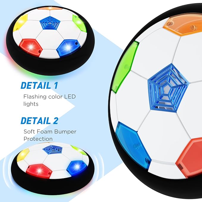 Hover Soccer Ball for Kids, Light-Up Soccers Ball Boys Toys, Kids Training Hover Balls Indoor Toy Games, Birthday Gifts for Kid Age 4, 5, 6, 7, 8-10 Year Old Boy - Soccer