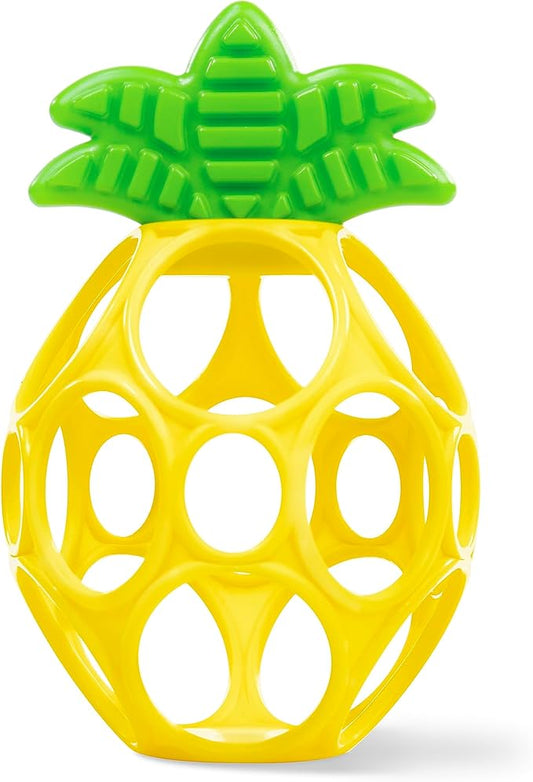 Bright Starts Oball Easy Grasp Pineapple Teether Toy, Hold My Own Collection, BPA Free, Unisex, Newborn and Up