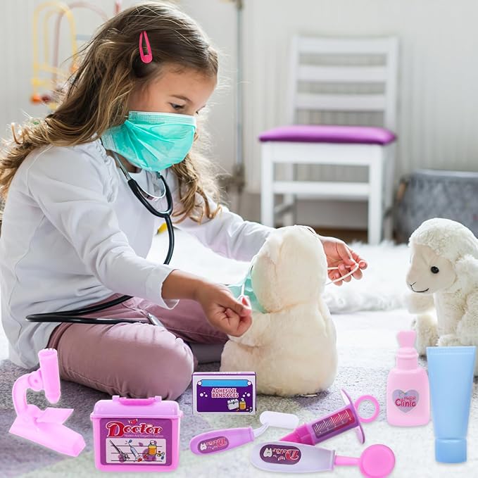 Totority Doctor Kit for Kids, 14Pcs Pretend Play Medical Set with Realistic Tools, Educational & Safe Toy for Toddlers and Preschoolers, Perfect for Role Play at Home and Parties