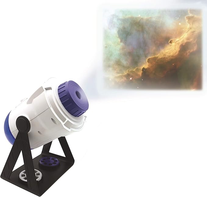 LEXiBOOK, 2-in-1 Constellations and Images Planetarium Projector, 24 Images to Discover Space, 2 Constellation Domes, STEM, White/Blue, NLJ180