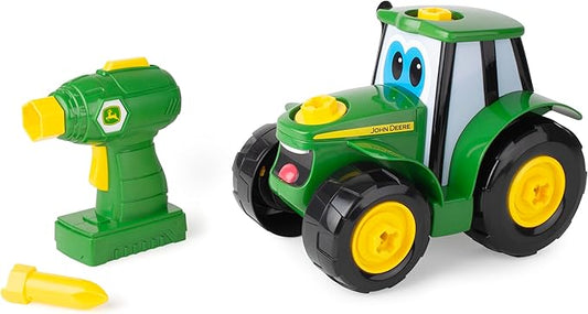 John Deere Tractor Toy and Toy Drill - Toddler STEM Take Apart Toys with 16 Individual Pieces and Kids Tools - Kids Building Toys Ages 3 Years and Up