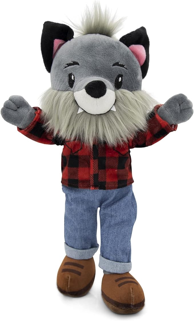 Playtime by Eimmie Soft Baby Doll Walter The Wolf - 14" Plush Rag Doll with Embroidered Features for Girls, Boys, Toddlers & Infants - Educational Stuffed Animal for Imaginative Play